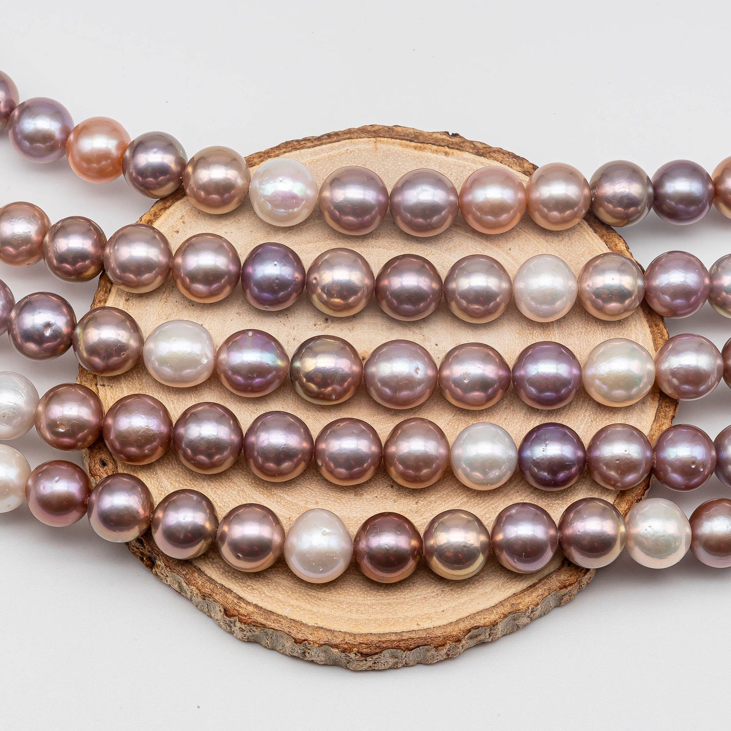 10-12mm Multi-Color Edison Pearl Near Round with High Luster in Full Strand, SKU # 1424EP