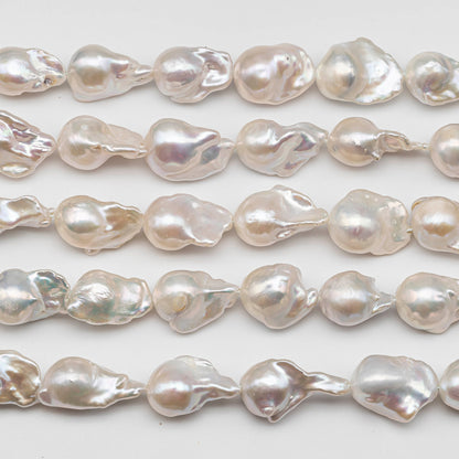12-16mm Fireball Baroque Pearl with Smooth Surface and Beautiful Luster in Full Strand White Color, SKU # 1427BA