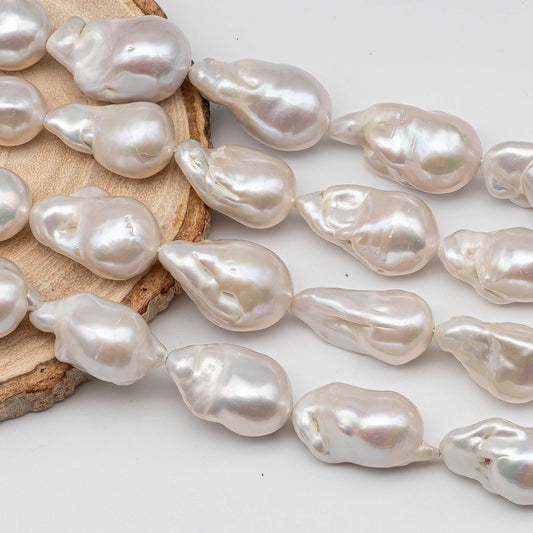 13-15mm Baroque Pearl with High Luster, Freshwater Fireball Teardrop Shape for Jewelry Making, SKU # 1429BA