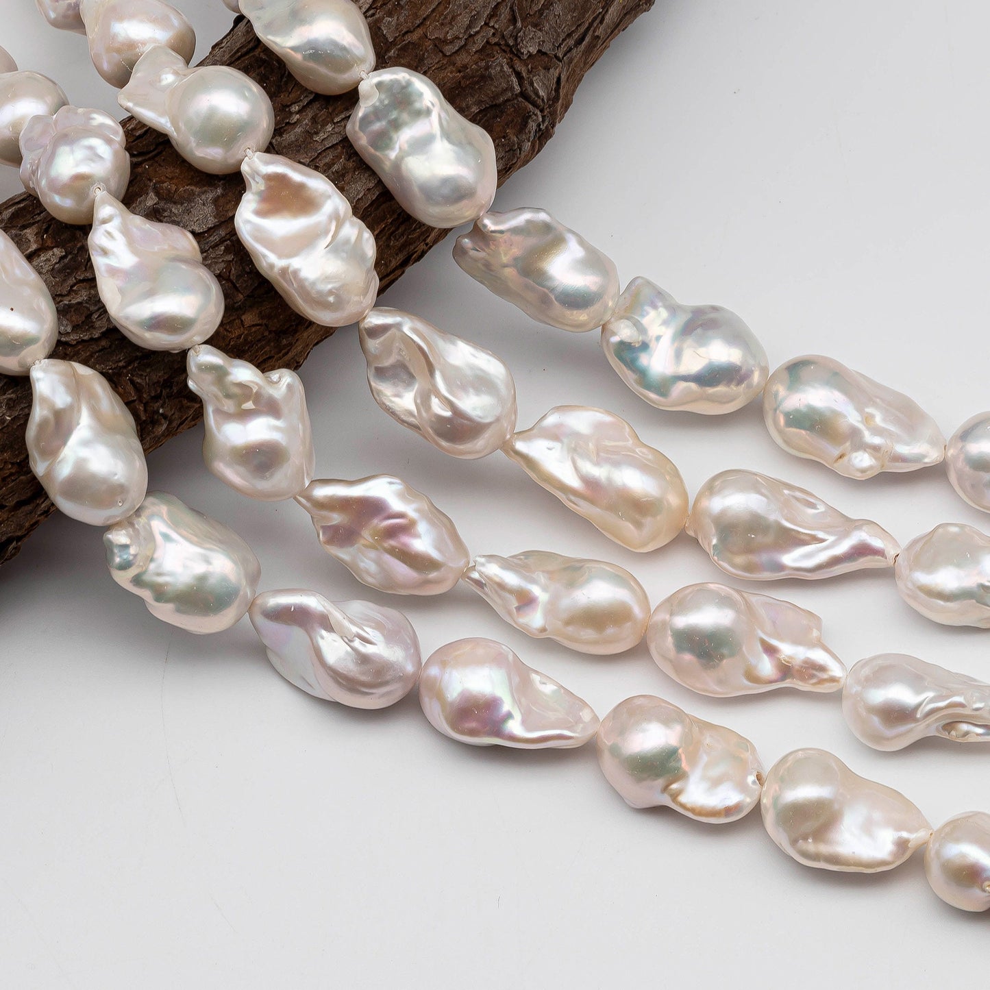 13-16mm Baroque Pearl Flameball with Super Nice Luster and Smooth Surface, Freshwater Pearl Bead in Full Strand, SKU # 1431BA