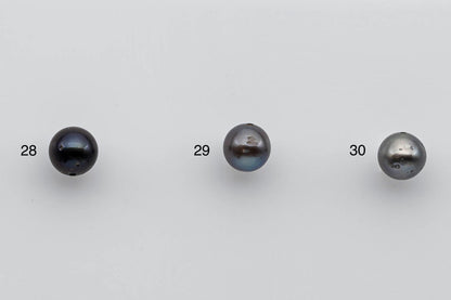 7-8mm Tahitian Pearl Loose Round with High Luster and Natural Colors with Blemishes in Single Piece Predrilled Hole, SKU # 1373TH