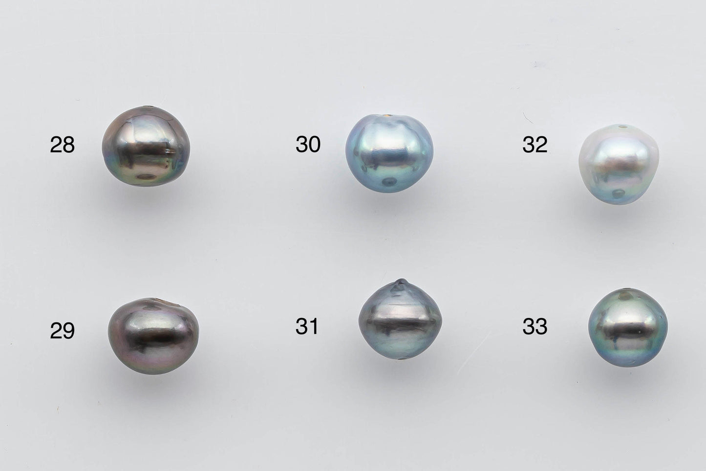 8-9mm Tahitian Pearl Loose Near Round or Teardrops with High Luster and Natural Color in Single Piece Predrilled Hole, SKU # 1375TH