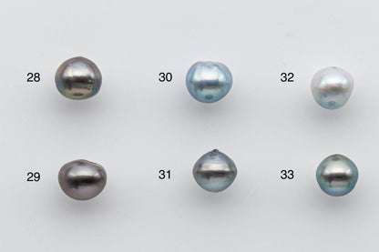 8-9mm Tahitian Pearl Loose Near Round or Teardrops with High Luster and Natural Color in Single Piece Predrilled Hole, SKU # 1375TH