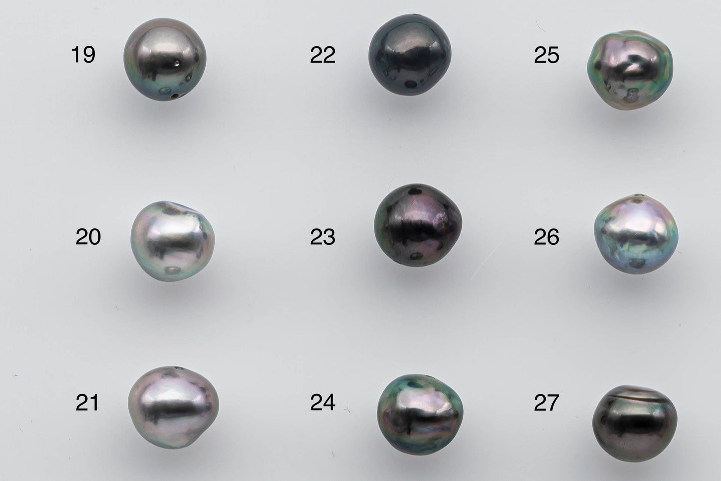 8-9mm Tahitian Pearl Loose Near Round or Teardrops with High Luster and Natural Color in Single Piece Predrilled Hole, SKU # 1375TH