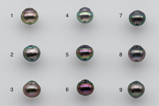 7-8mm Tahitian Pearl Loose Teardrop with High Luster and Natural Colors in Single Piece Predrilled Hole, SKU # 1372TH