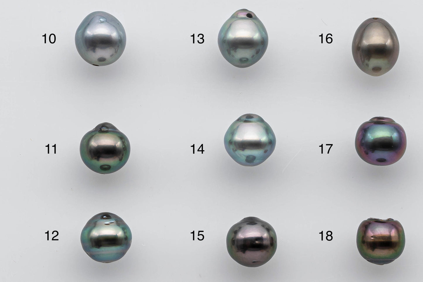 8-9mm Tahitian Pearl Tear Drop or Near Round with High Luster and Natural Color with Blemish in Single Piece Predrilled Hole, SKU # 1376TH