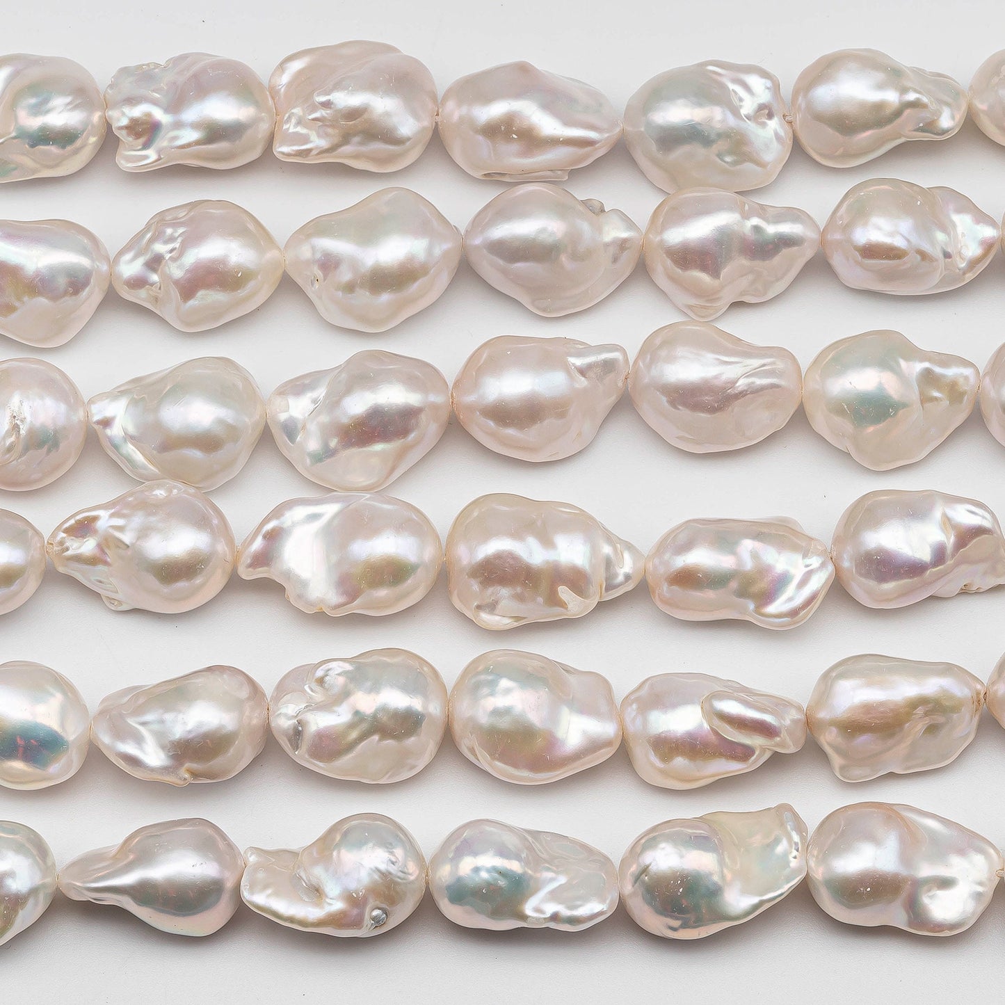 13-16mm Lustrous Baroque Pearl with Smooth Surface and Minor Blemish, Freshwater Cultured Pearl Bead in Full Strand, SKU # 1432BA