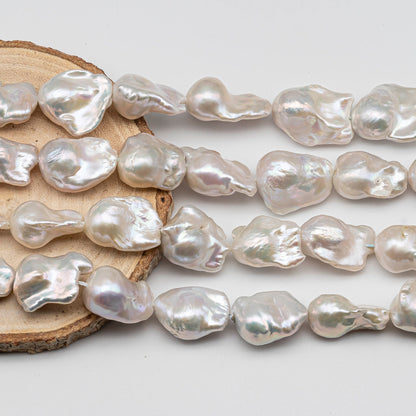 13-16mm Fireball Baroque Pearl High Luster and Smooth Surface with Minor Blemish, Freshwater Nucleated, 4 Inch or Full Strand, SKU # 1433BA