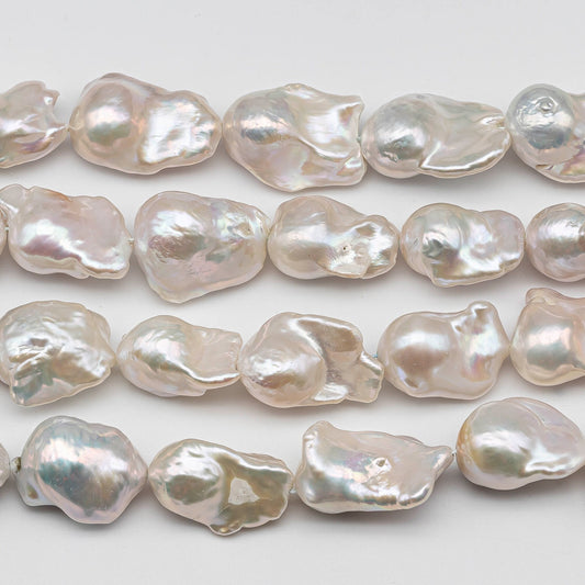 13-16mm Fireball Baroque Pearl High Luster and Smooth Surface with Minor Blemish, Freshwater Nucleated, 4 Inch or Full Strand, SKU # 1433BA