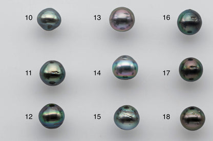 8-9mm Tahitian Pearl Near Round Loose with High Luster and Natural Color with Blemish in Predrilled Hole for Beading, 1 Piece, SKU # 1378TH