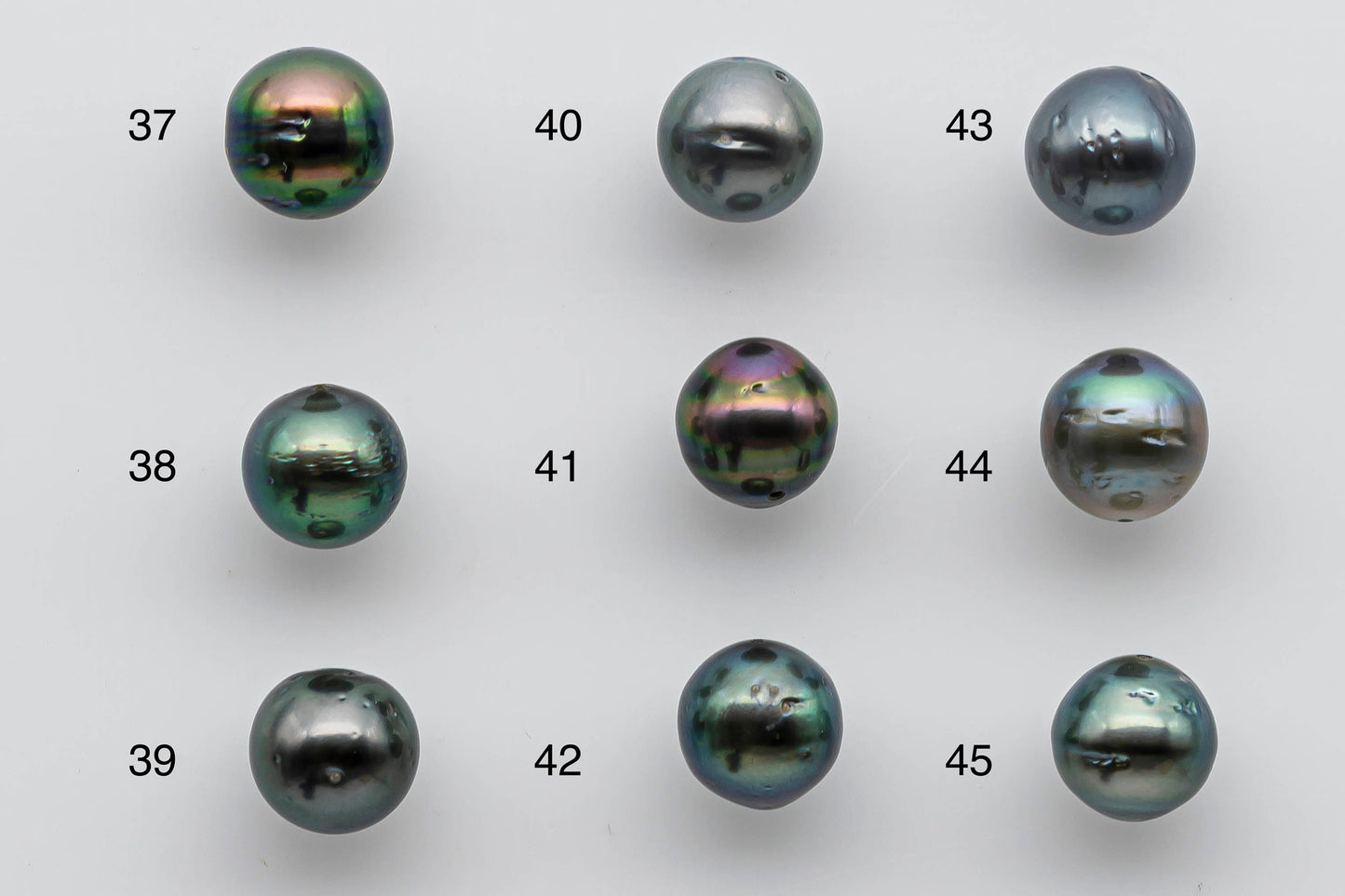 9-10mm Near Round Loose Tahitian Pearl in Natural Colors and Super High Lusters with Blemish, Predrilled Hole, SKU # 1385TH