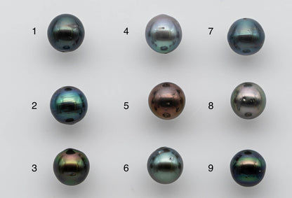 9-10mm Tahitian Pearl Single Piece in Natural Colors and High Lusters with Blemish, Predrilled Hole, SKU # 1386TH