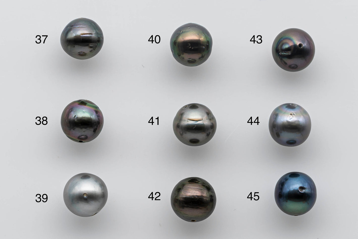 9-10mm Tahitian Pearl Near Round Loose Piece with High Luster, Predrilled Hole, SKU # 1387TH