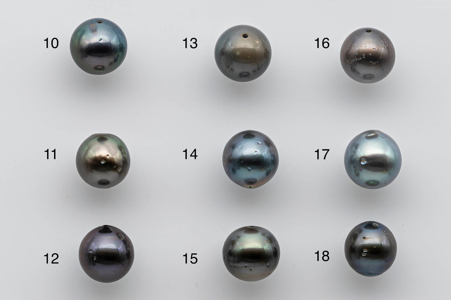 9-10mm Tahitian Pearl Near Round Loose Piece with High Luster, Predrilled Hole, SKU # 1387TH