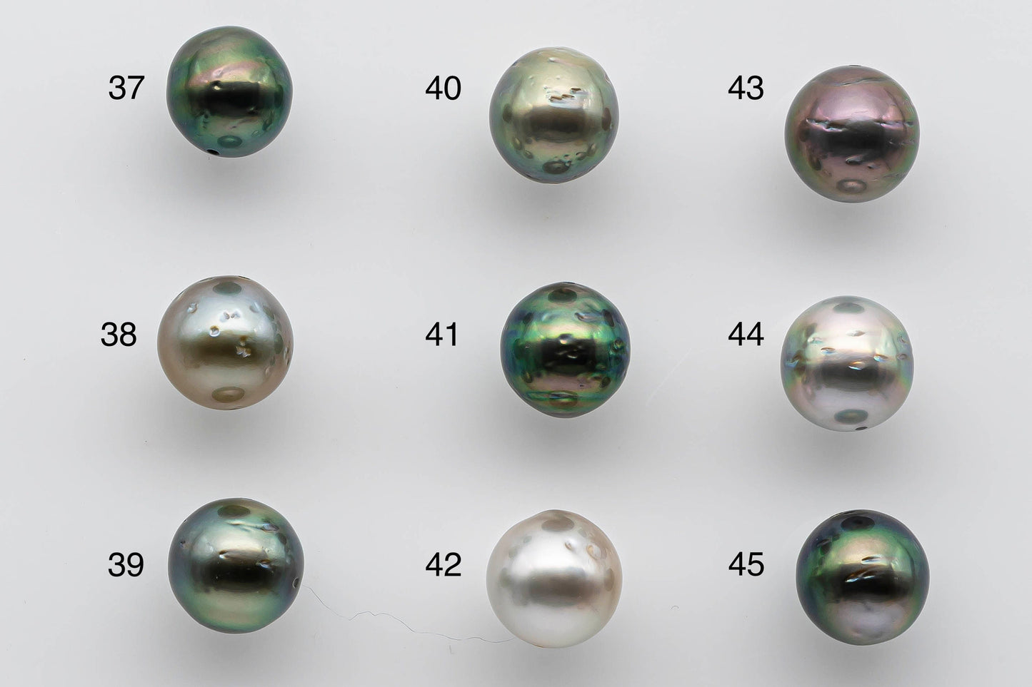 9-10mm Colorful Tahitian Pearl Loose Near Round with Natural Colors and High Lusters, Blemishes and Predrilled Hole, SKU # 1388TH