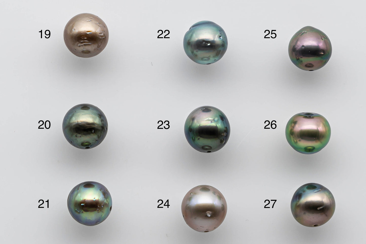 9-10mm Colorful Tahitian Pearl Loose Near Round with Natural Colors and High Lusters, Blemishes and Predrilled Hole, SKU # 1388TH