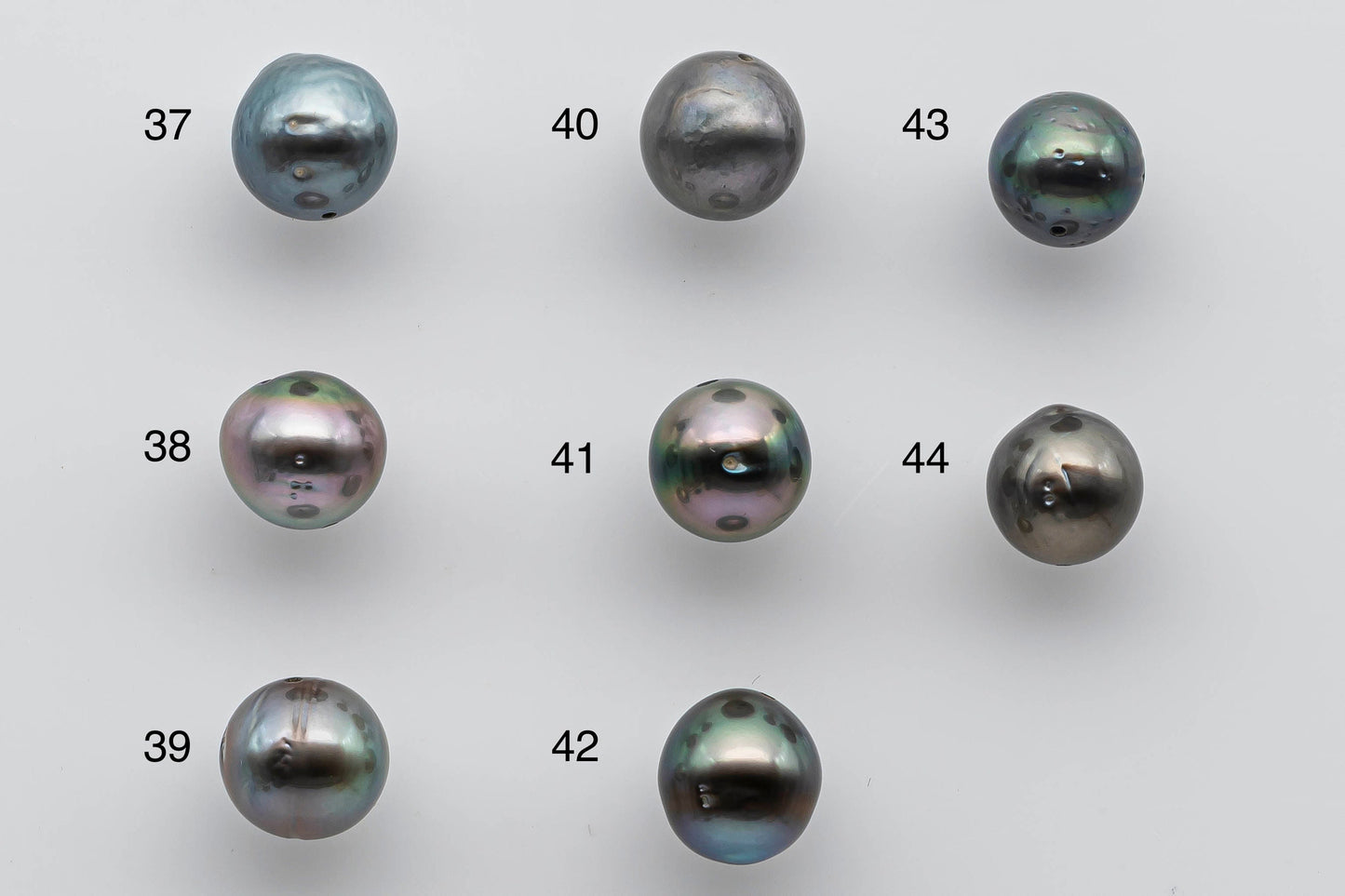 9-10mm Near Round Tahitian Pearl Loose with Luster and Blemish, Predrilled Hole, SKU # 1392TH