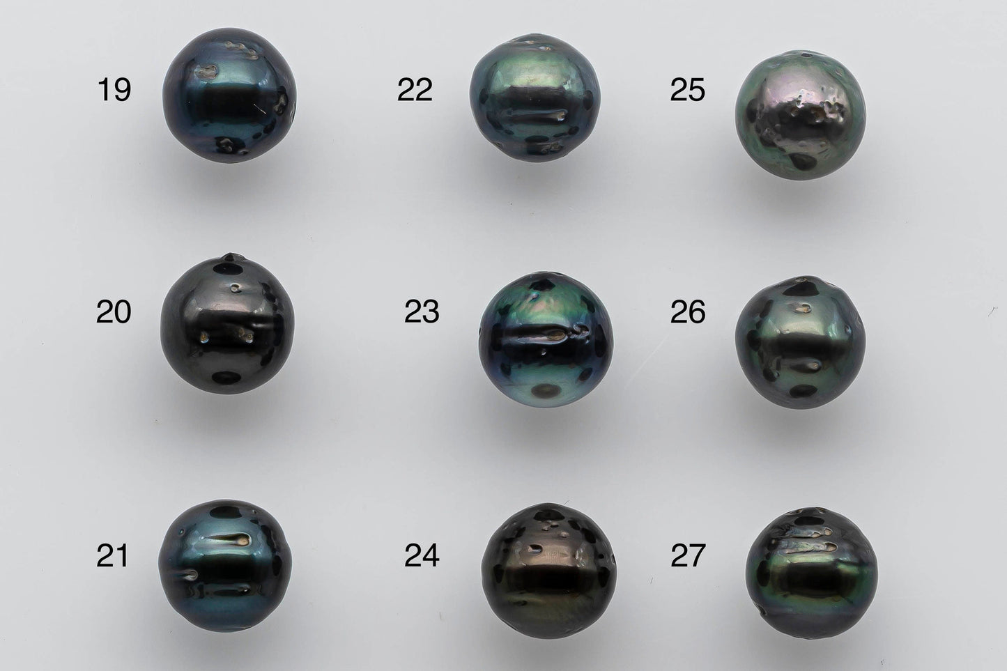 10-11mm Tahitian Pearl Loose Near Round with Luster and Blemish, Predrilled Hole, SKU # 1393TH