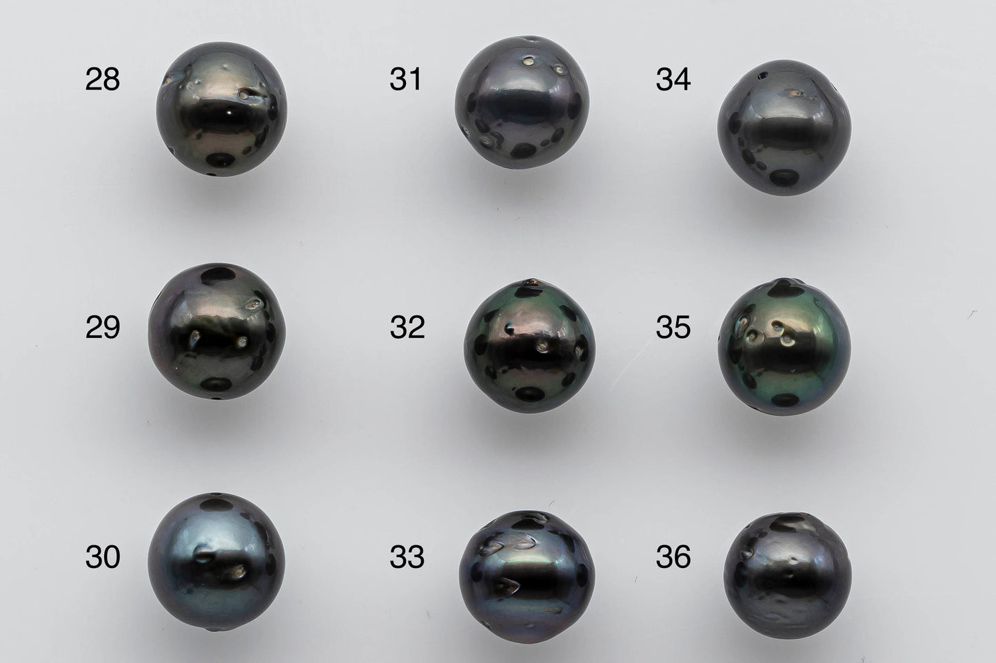 10-11mm Tahitian Pearl Loose Near Round with Luster and Blemish, Predrilled Hole, SKU # 1393TH