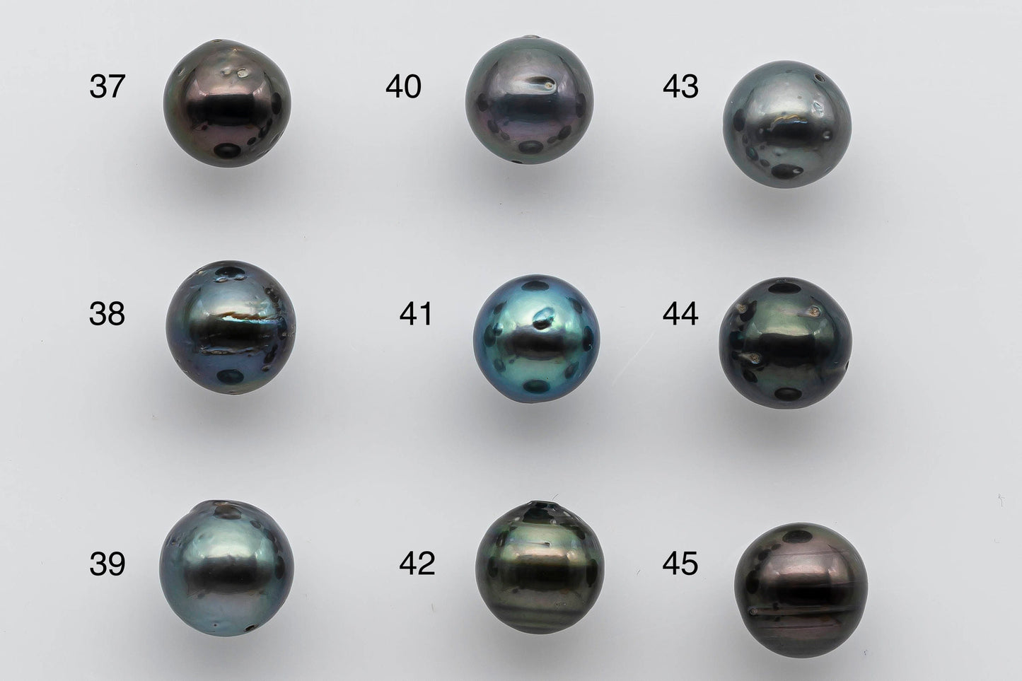 10-11mm Loose Tahitian Pearl Near Round in Natural Color and High Luster with Blemish, Predrilled Hole, SKU # 1394TH