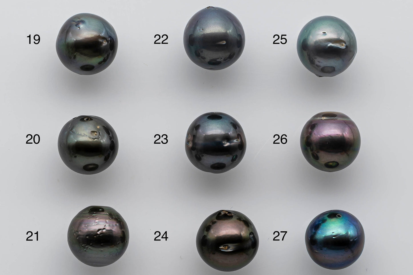 11-12mm Tahitian Pearl Loose Near Round in Natural Colors and High Lusters with Blemish, Predrilled Hole, SKU # 1396TH