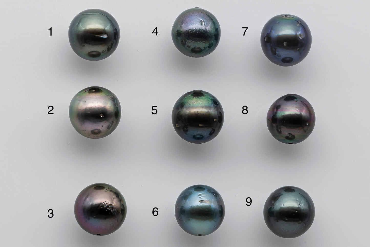 11-12mm Loose Tahitian Pearl Near Round with High Lusters and Natural Colors, Blemish and Predrilled Hole, SKU # 1397TH