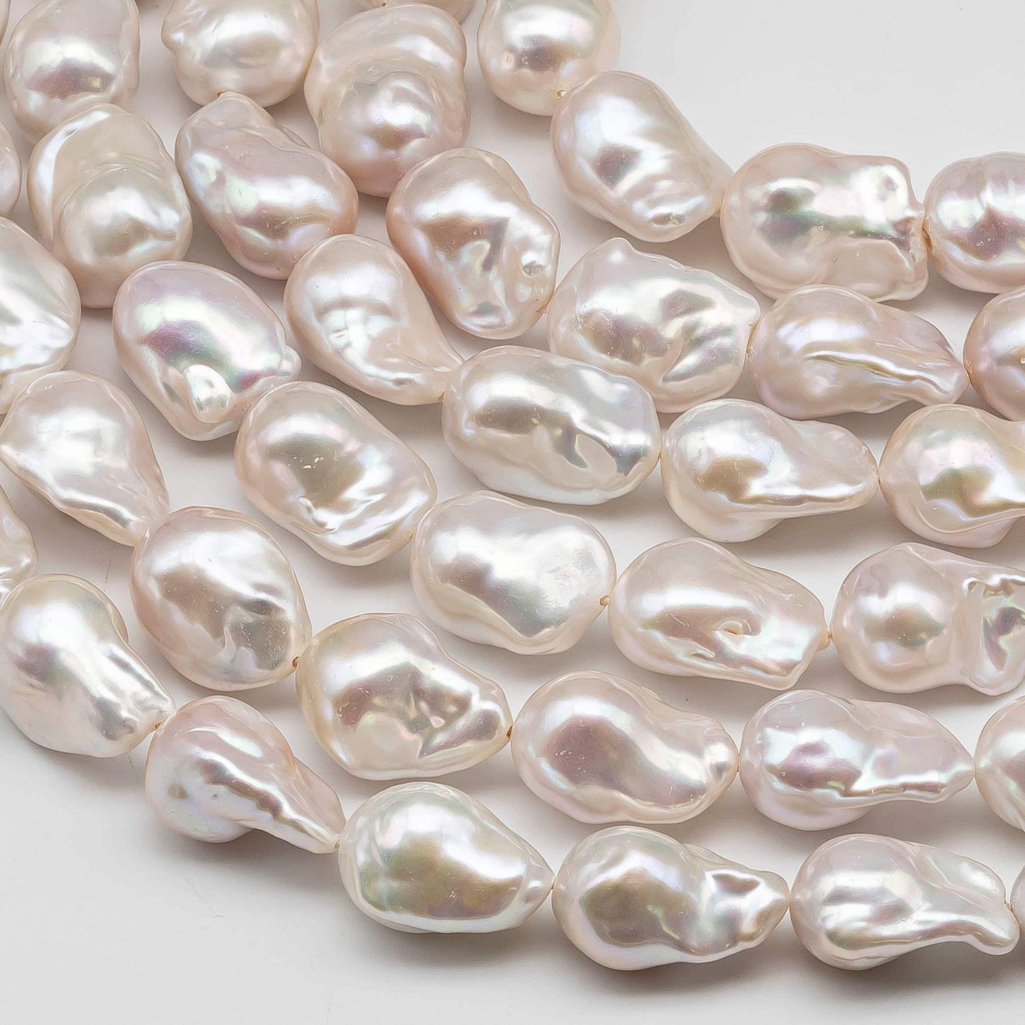 AAA 13-16mm Baroque Pearl with Smooth Surface and Amazing Luster, Freshwater Flameball Pearl Bead, 1 Pc, 4 Inch or Full Strand, SKU # 1437BA