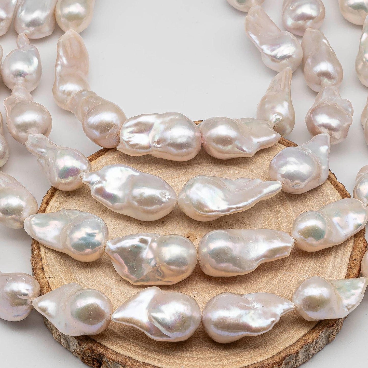 13-16mm AAA Grade Baroque Pearl Elongated, Freshwater Fireball Pearl Bead in Full Strand, SKU # 1439BA