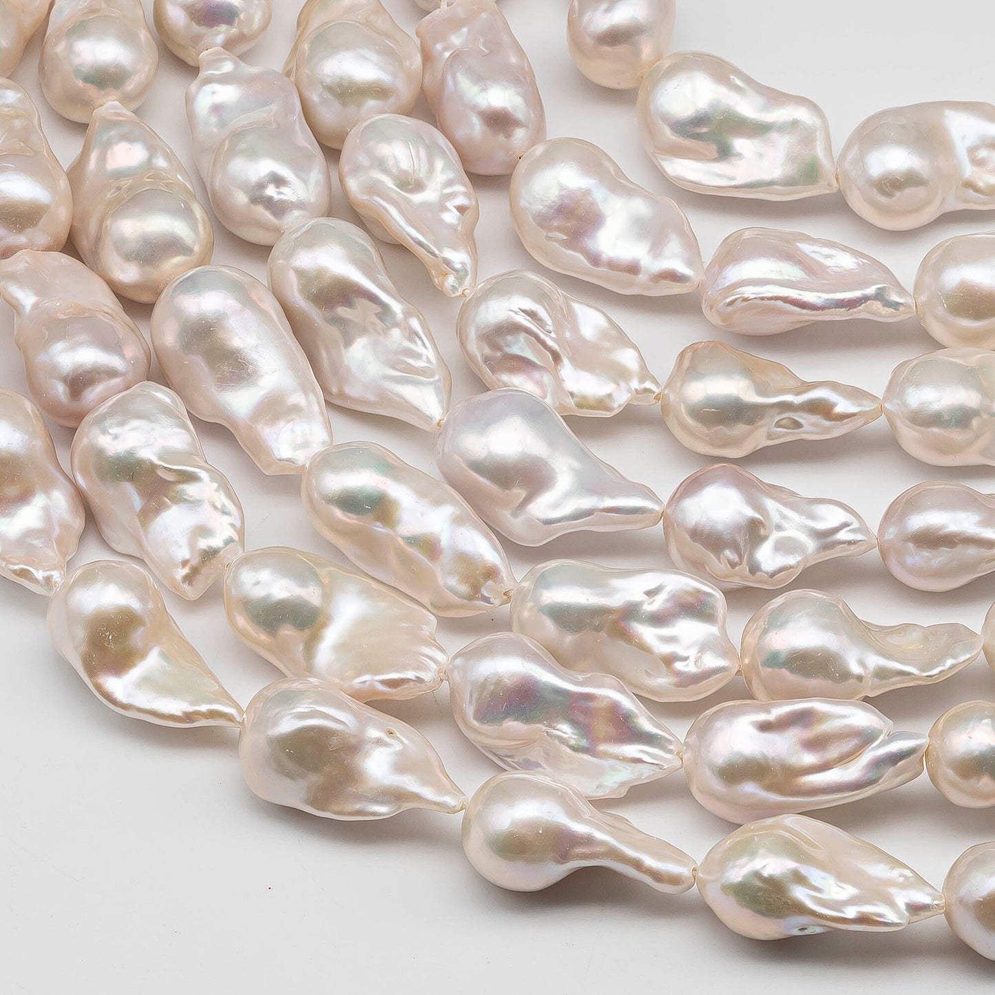 13-16mm AAA Grade Baroque Pearl Elongated, Freshwater Fireball Pearl Bead in Full Strand, SKU # 1439BA