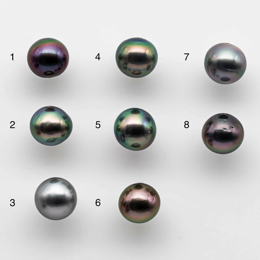 7-8mm Tahitian Pearl Near Round in Very Small Size with Amazing Natural Color and High Luster, 1 Single Piece Predrilled Hole, SKU # 1440TH