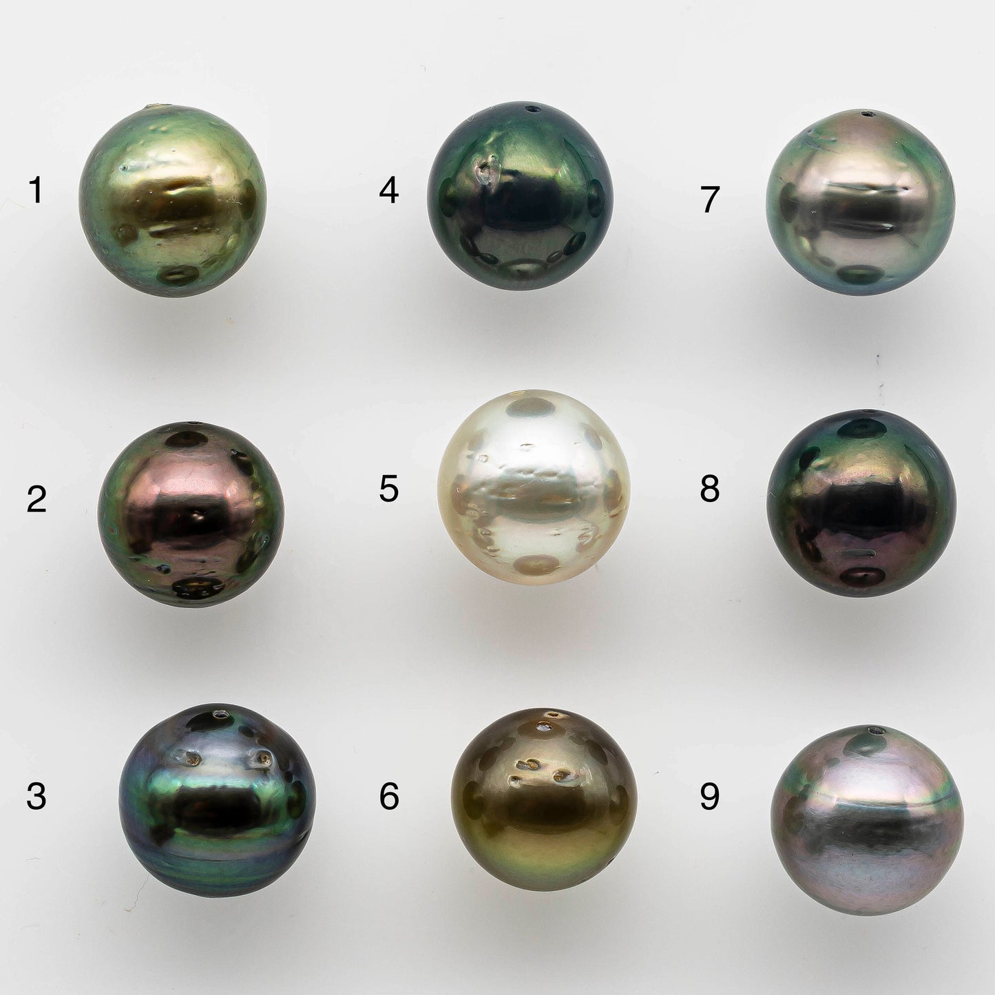 11-12mm Colorful Tahitian Pearl Near Round with Natural Color and High Luster, One Single Piece Full Drilled Hole, SKU # 1448TH