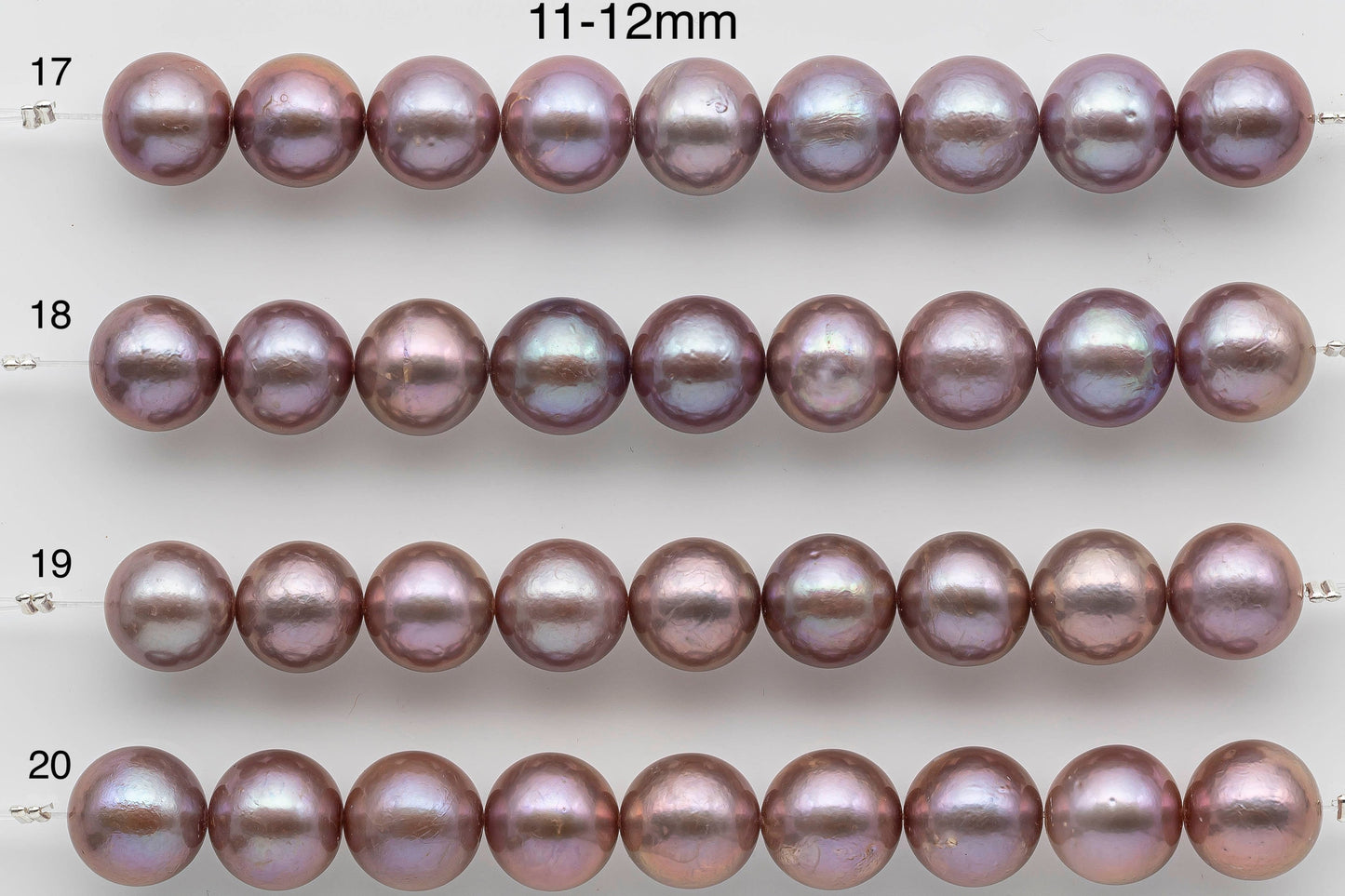 10-11mm or 11-12mm Edison Pearl Round Natural Color and Nice Luster with Blemishes in Short Strand, SKU # 1450EP