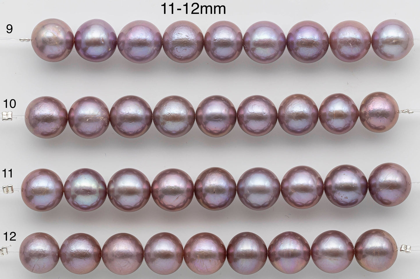 10-11mm or 11-12mm Edison Pearl Round Natural Color and Nice Luster with Blemishes in Short Strand, SKU # 1450EP