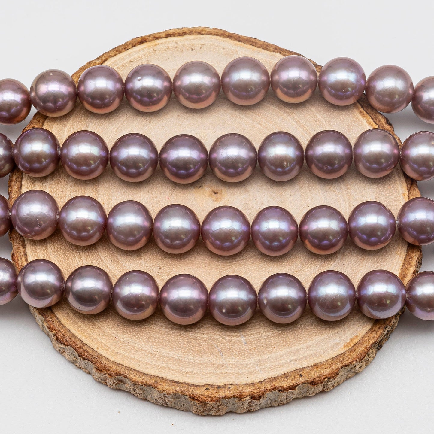 10-12mm Edison Pearl Natural Color in Dark Lavender with High Luster, Round Full Strand, SKU # 1422EP