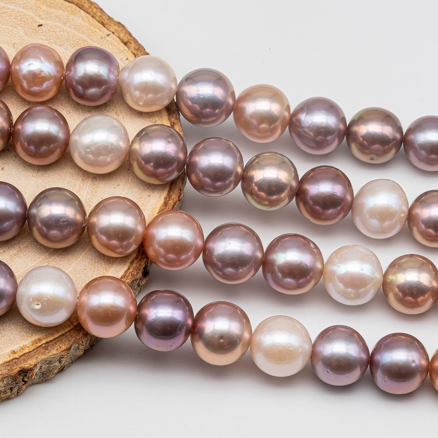 10-12mm Multi-Color Edison Pearl Near Round with High Luster in Full Strand, SKU # 1424EP