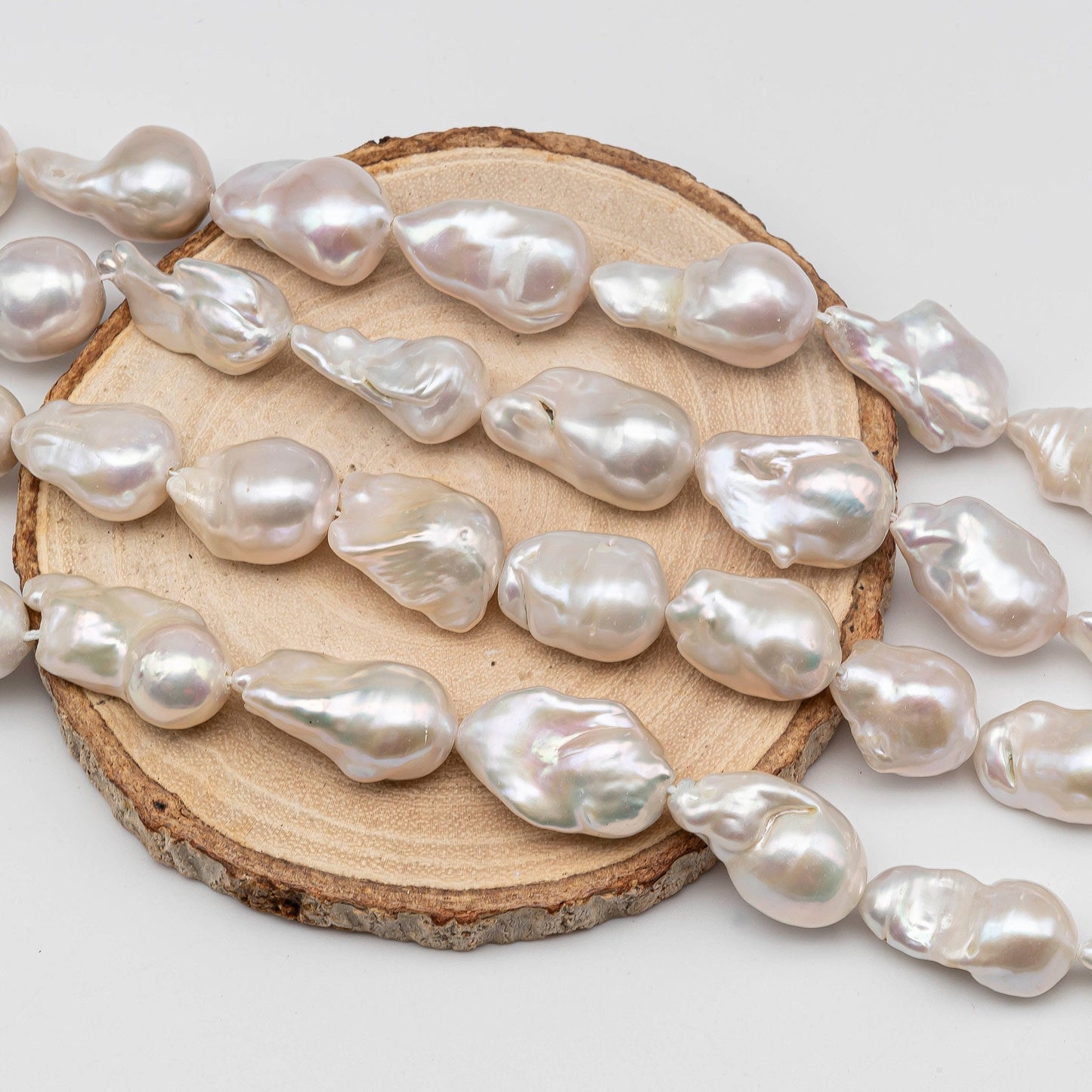 12-15mm Flameball Pearl with High Luster and Smooth Surface, Freshwater Pearl Bead in Full Strand, SKU # 1425BA