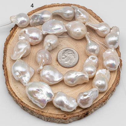 Freshwater Baroque Pearl Strands in Mixed Size from 11mm x 14mm up to 18mm x 33mm with High Luster and Full Strand, SKU # 1426BA