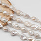 12-16mm Fireball Baroque Pearl with Smooth Surface and Beautiful Luster in Full Strand White Color, SKU # 1427BA