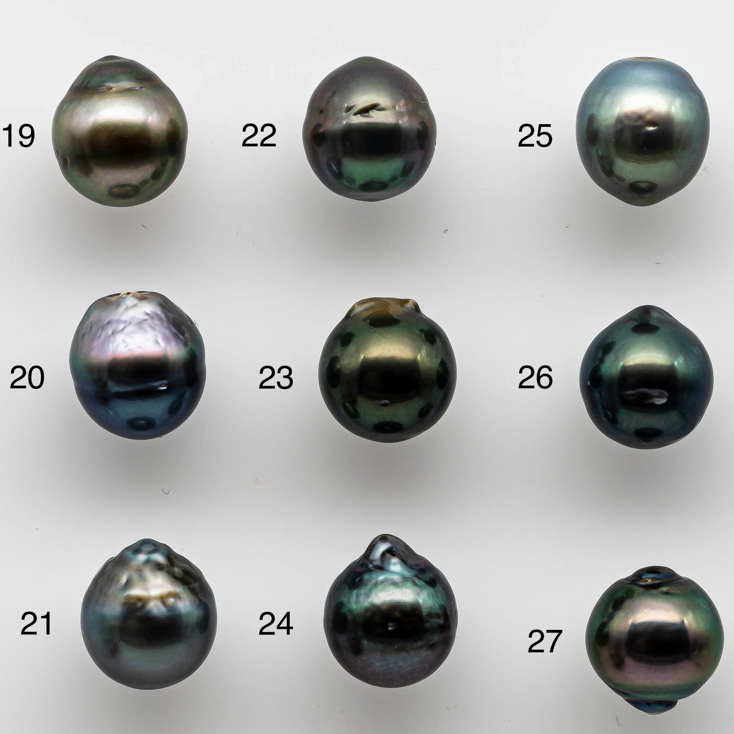 8-9mm Tahitian Pearl Tear Drops Undrilled Loose High Luster in Natural Color with Blemish, One Single Piece, SKU # 1459TH