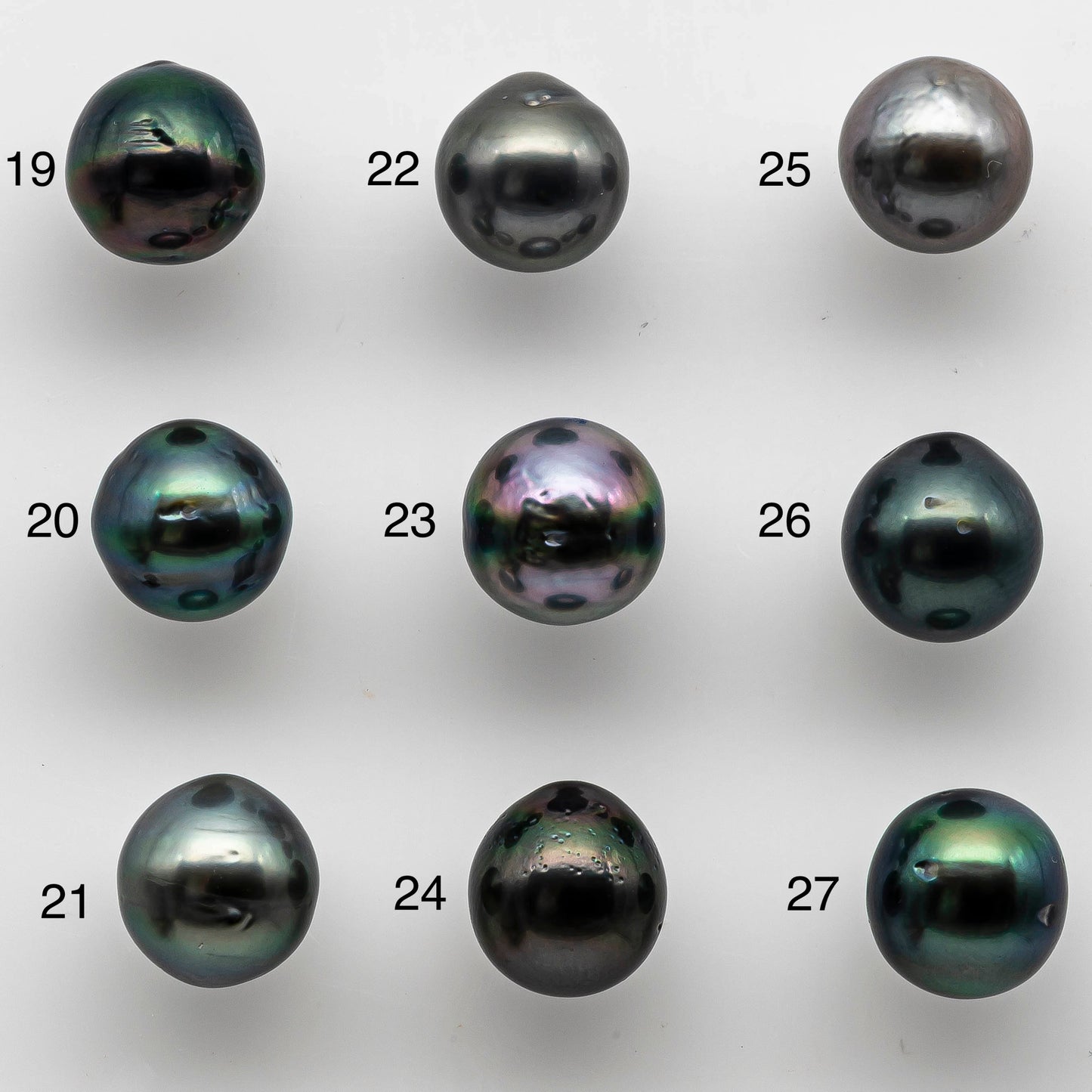 8-9mm Near Round Tahitian Pearl Loose Undrilled in Natural Color with High Luster and Blemish, One Single Piece, SKU # 1460TH