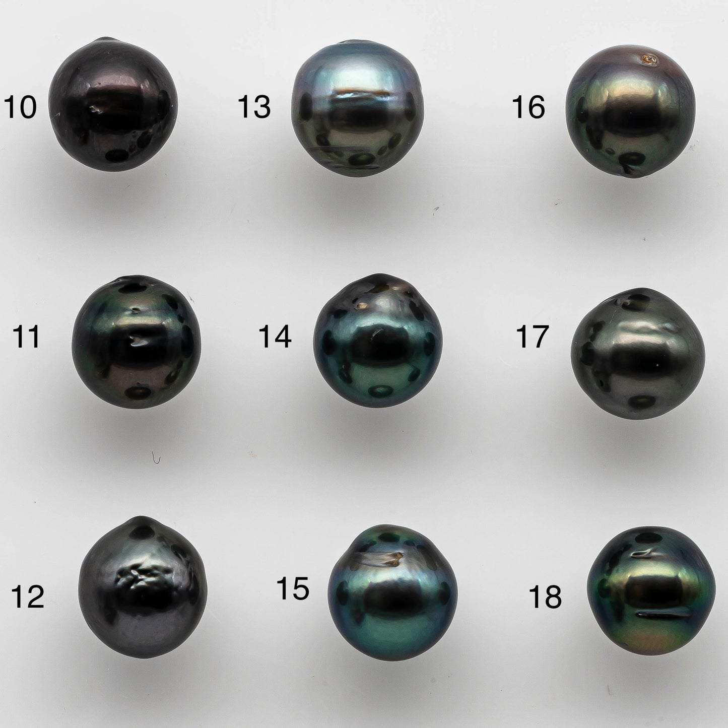 8-9mm Near Round Tahitian Pearl Loose Undrilled in Natural Color with High Luster and Blemish, One Single Piece, SKU # 1460TH