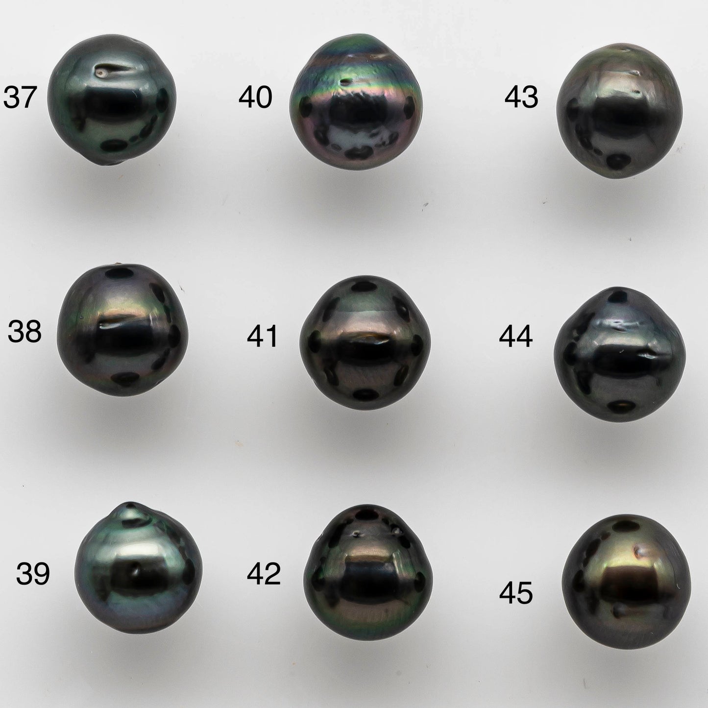 8-9mm Near Round Tahitian Pearl Loose Undrilled in Natural Color with High Luster and Blemish, One Single Piece, SKU # 1460TH