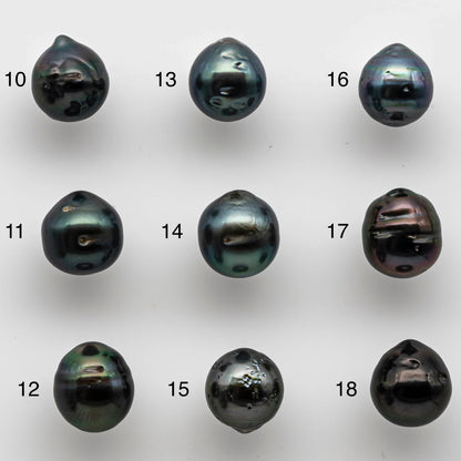 7-8mm Tahitian Pearl Teardrops Loose Undrilled High Luster in Natural Color with Blemish, One Single Piece, SKU # 1461TH