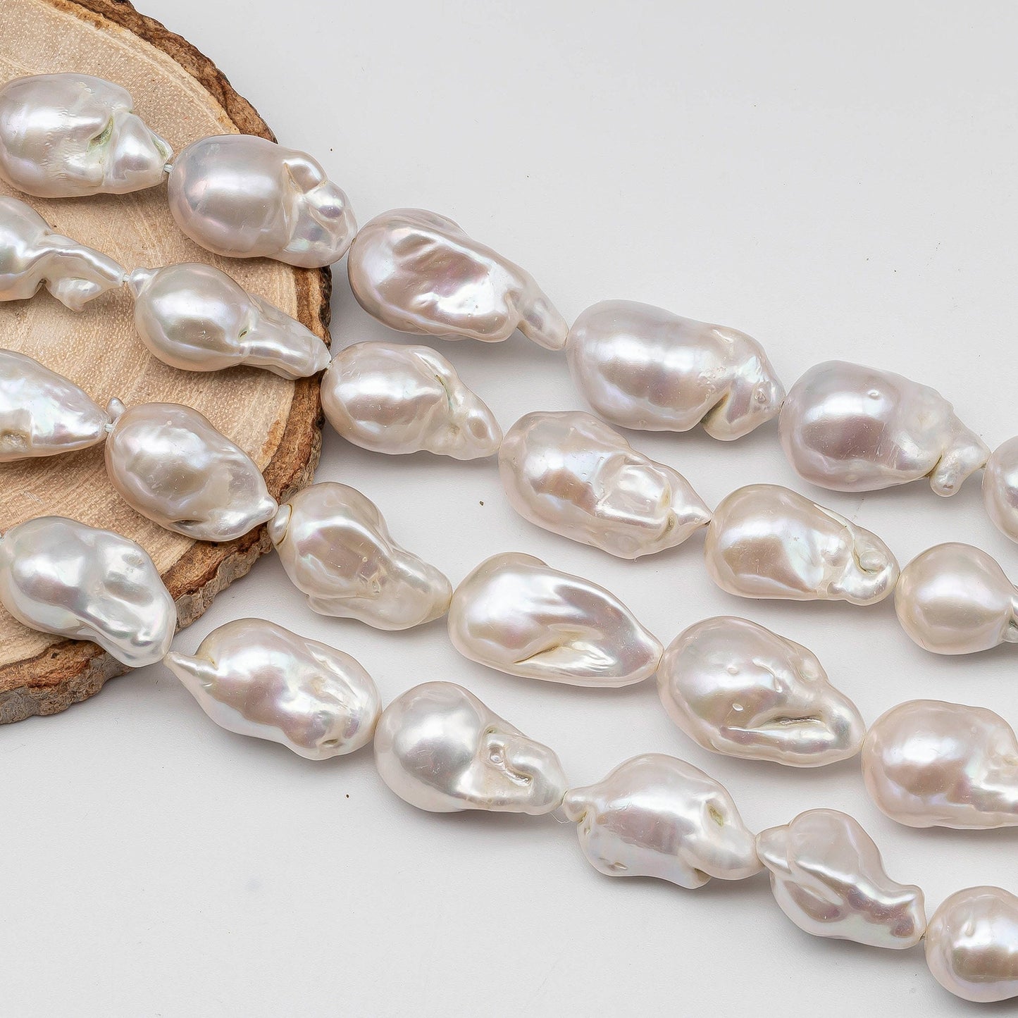 13-15mm Baroque Pearl with High Luster, Freshwater Fireball Teardrop Shape for Jewelry Making, SKU # 1429BA