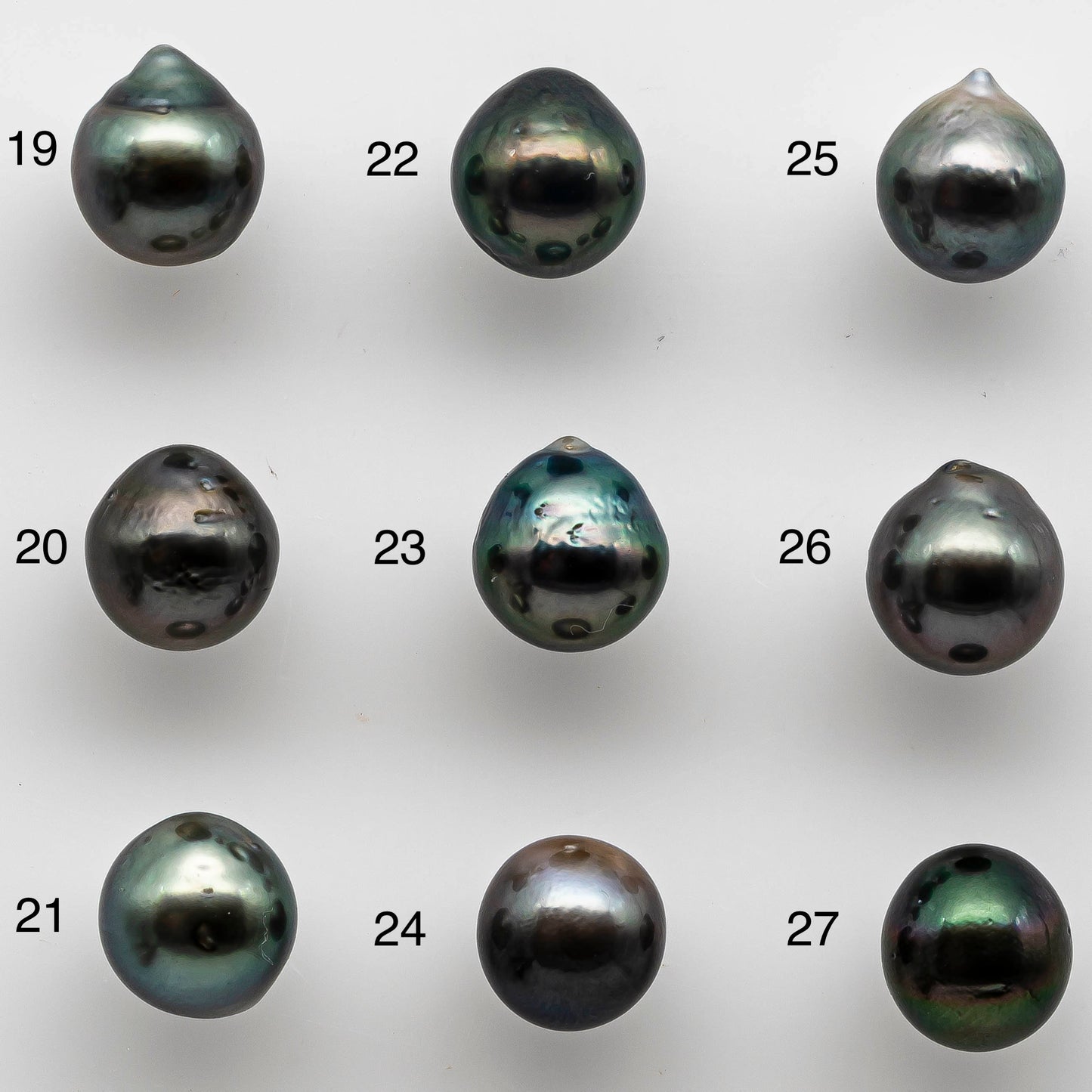 7-8mm Teardrop Tahitian Pearl Undrilled Loose Natural Color and High Luster with Blemish, Single Piece Small Size Black Pearl, SKU # 1462TH