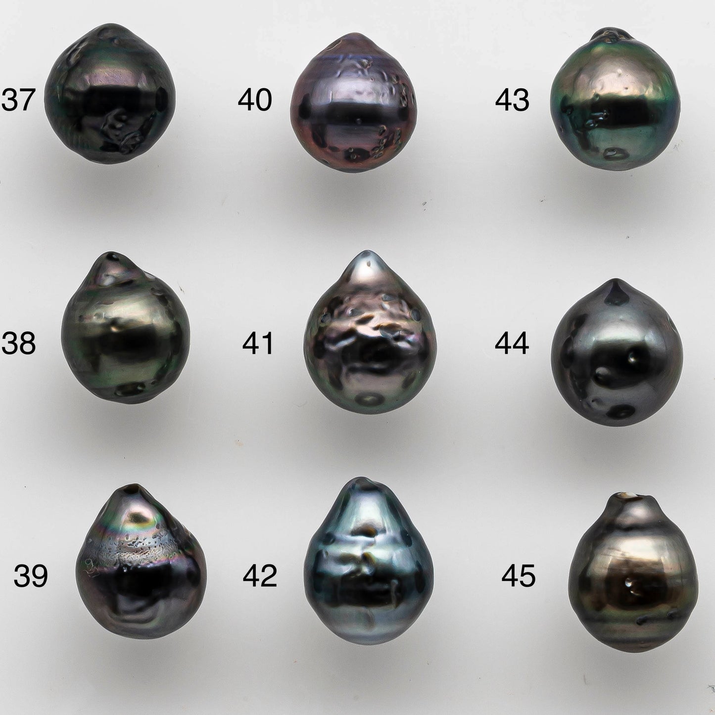 8-9mm Loose Tahitian Pearl Teardrops Undrilled in High Luster and Natural Color with Blemish, Single Piece, SKU # 1463TH