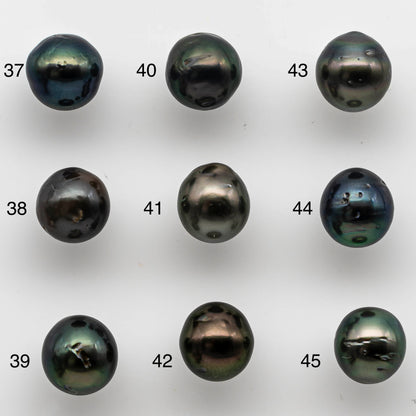 8-9mm One Piece Tahitian Pearl Undrilled Near Round in High Luster and Natural Color with Blemishes, SKU # 1465TH