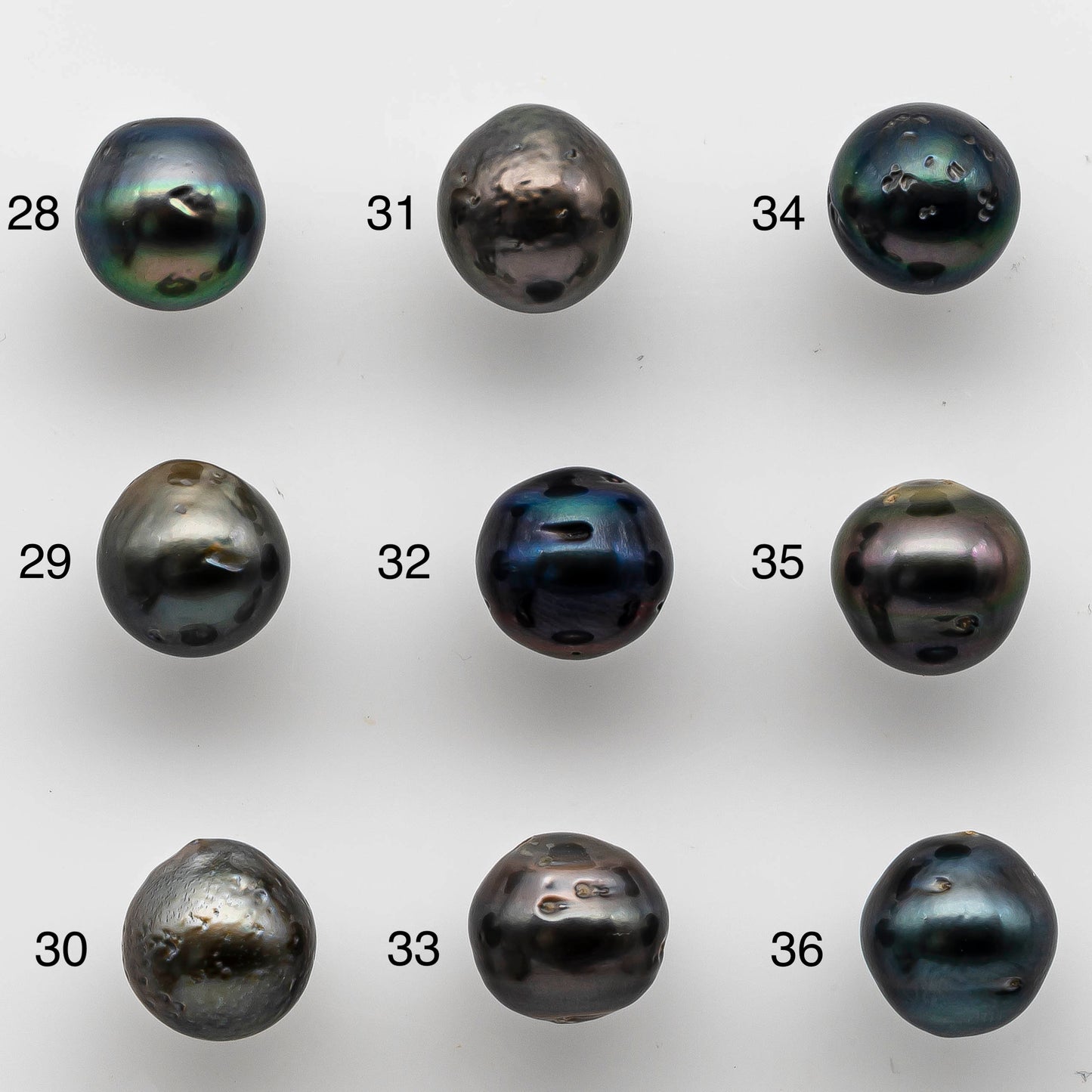 8-9mm One Piece Tahitian Pearl Undrilled Near Round in High Luster and Natural Color with Blemishes, SKU # 1465TH