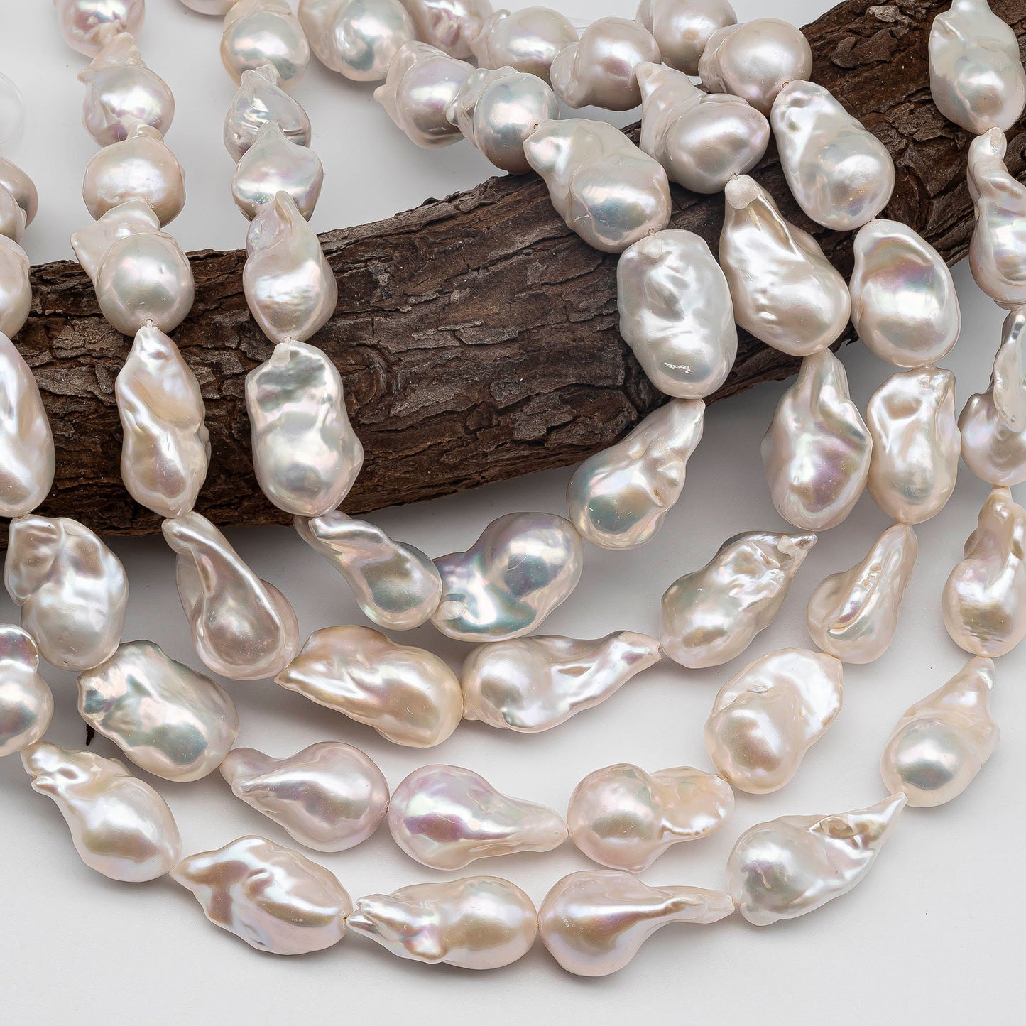 13-16mm Baroque Pearl Flameball with Super Nice Luster and Smooth Surface, Freshwater Pearl Bead in Full Strand, SKU # 1431BA