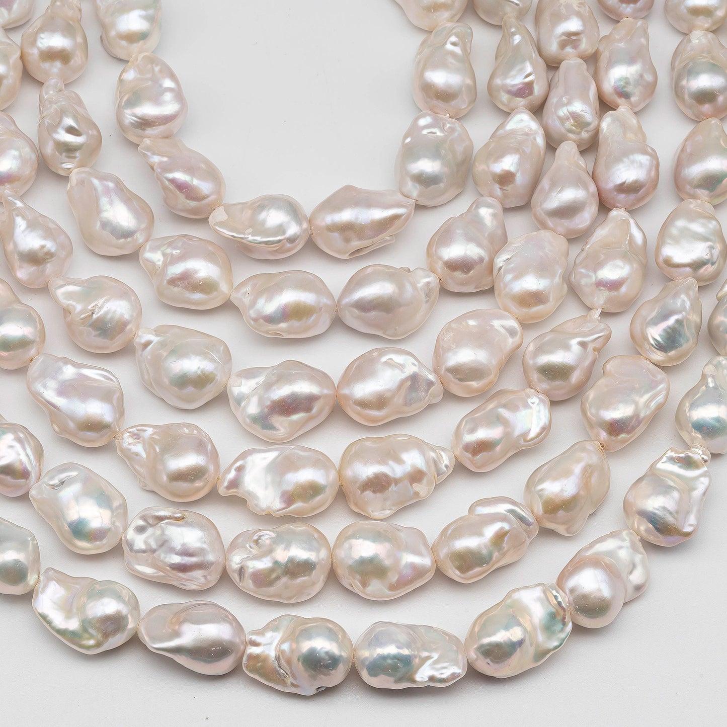 13-16mm Lustrous Baroque Pearl with Smooth Surface and Minor Blemish, Freshwater Cultured Pearl Bead in Full Strand, SKU # 1432BA